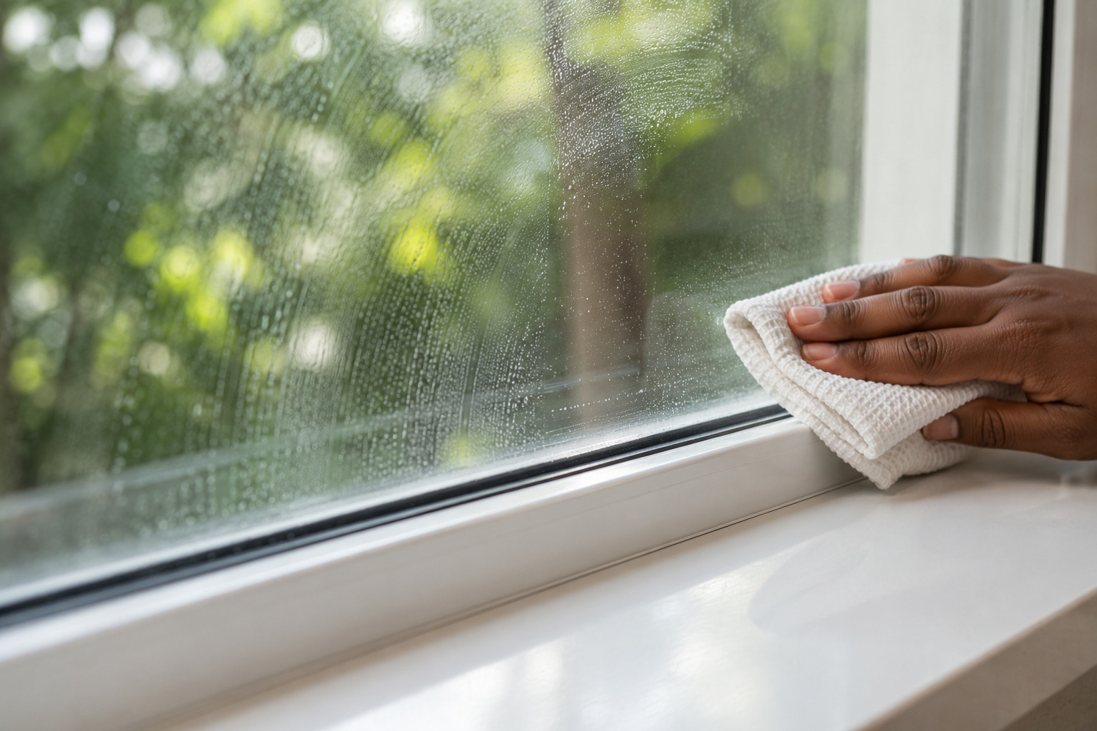 Window being cleaned